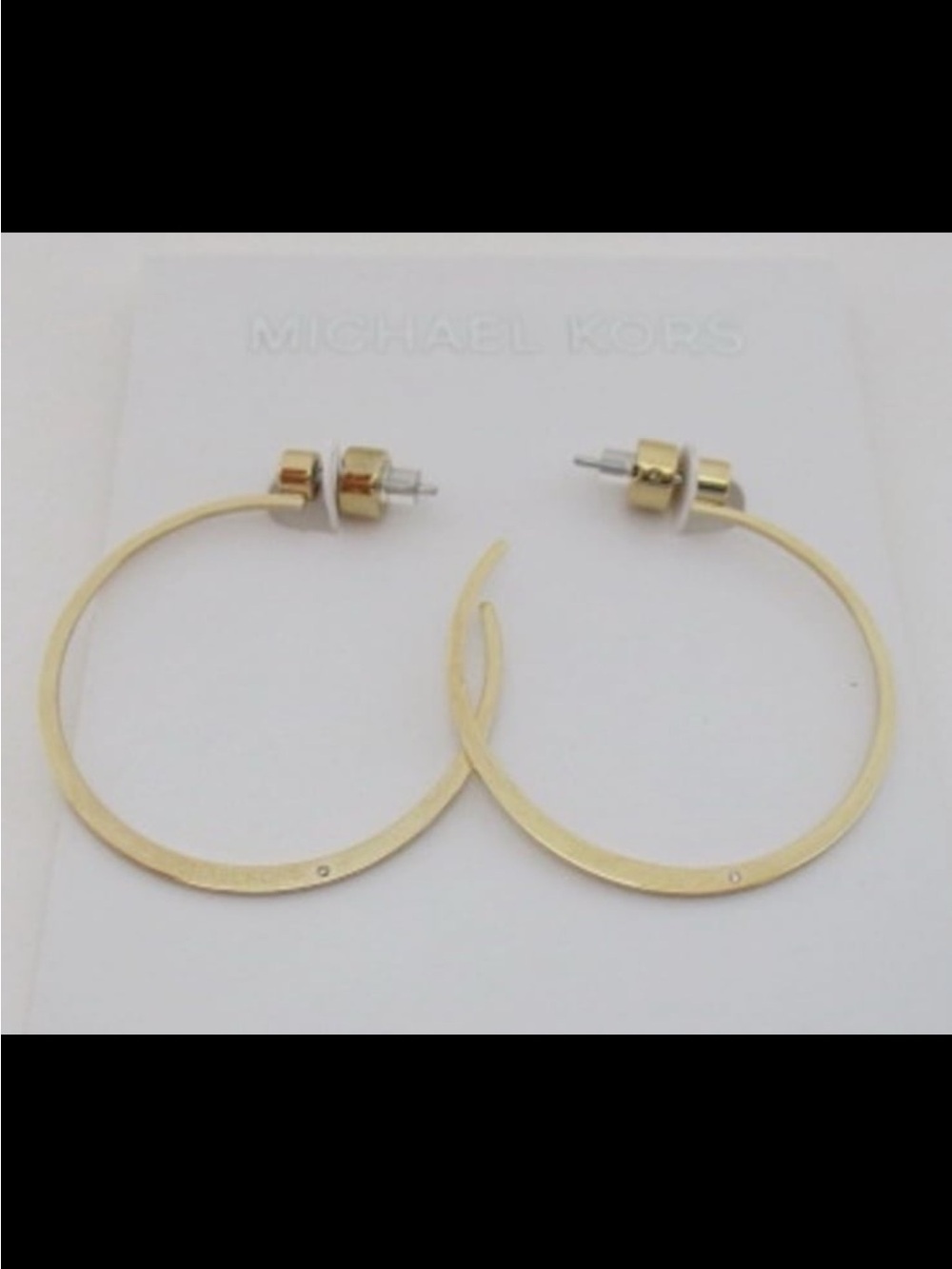 Michael Kor's Women's Stainless Steel Hoop Earrings like new gold plated #514